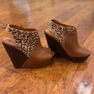Lucky Brand Cheetah Wedges. Barely worn